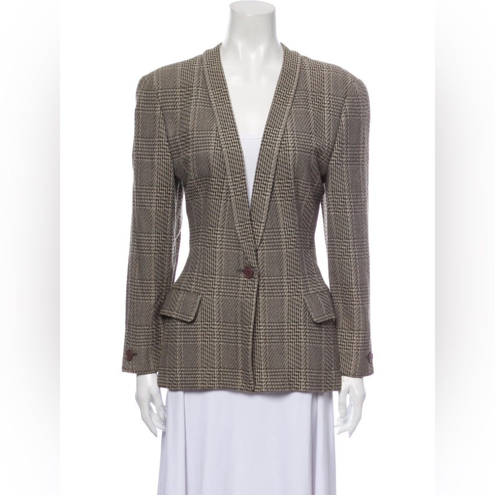 GIORGIO ARMANI
Wool Plaid Print Blazer
Size: M | US8, IT44